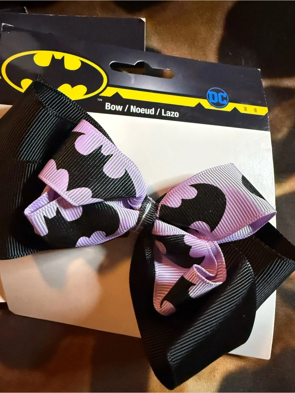 Batman Black & Purple Bow Hair Bows- DC Licensed